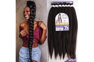 SER MULHER CAPELLI SINTETICI JUMBO PER TRECCINE AFRICANE. 609 GR, 75cm UN PACCHETTO PER COMPLETARE IL LOOK. HAIR BRAIDING EXTENSION (4 CASTANO SCURO)