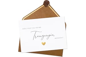 ‎JOLI COON JoliCoon Trauzeugin fragen - Karte A6 mit Naturkuvert und Wachssiegel - Willst du meine Trauzeugin sein Geschenk
