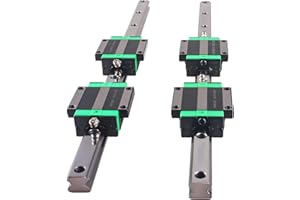 CNCYEAH 2 szyny liniowe, prowadnica liniowa HGR20 - 400 mm + 4 bloki ślizgowe HGW20CC wysoce precyzyjne części CNC do frezarek CNC, tokarek, drukarek 3D, liniowa szyna prowadząca