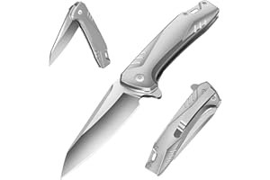 YiMai Navaja Plegable, Cuchillo Supervivencia con Cuchillas de Acero Inoxidable Recubiertas de Titanio, Cuchillo Caza con Clips para Camping, Senderismo, Caza y Vida diaria