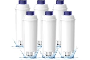 Oleic Filtro per l'Acqua per Macchine da Caffè Delonghi Magnifica s, Filtro Delonghi Macchina Caffè Dinamica Comprese le Versioni della Serie ECAM, ESAM, ETAM DLSC002(6 Pezzi)