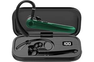 Atheewon Bluetooth Headset, Hrs Freisprecheinrichtung Wireless Headset mit Dual Geräuschunterdrückung Mic, Mute, Zwei Geräteanschluss, Headset Kabellos für Büro Geschäft, Grün