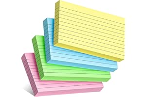 MIUTME 300Pcs Flash Cards,3x5 (127x76mm) Ruled Index Cards,Revision Cards Coloured for Studying,Heavy Note Cards for Office, Home and School
