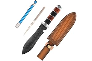 Cielcera Outdoor-Gartenwerkzeug mit Abstufungszeichen zum Jäten Graben Schneiden Pflanzen mit zarter Dicker Lederscheide, ergonomischer Griff