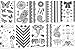 CLOTHOBEAUTY Henna & Lace temporary body tattoos, 10 sheets- Black, 80+ designs