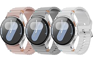 GRTREES Pack of 3 Silicone Wristbands Compatible with Samsung Galaxy Watch 7 FE 6 5 4 40 mm 44 mm / 5 Pro 45 mm / Watch 6 4 Classic 43 mm 47 mm 42 mm 46 mm Women Men WGP