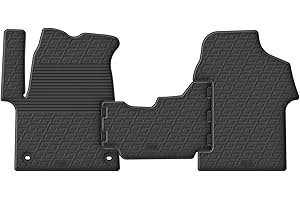 Gledring Set tapis de caoutchouc compatible avec Citroen Jumpy / Peugeot Expert / Toyota Proace 2016- & Opel Vivaro Cargo 2019- (G profil 3-pièces + clips de montage), noir
