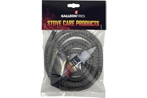 GALLEON FIRES 12mm Hard - Stove Door Rope with Large Glue, Replacement Black Ropes Kit Seal Pack (with 50ml Super Seal Glue) Hard 12mm x 2M