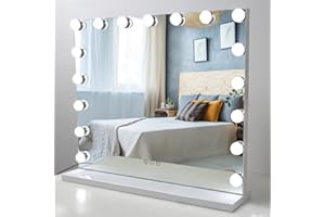 GENERIC Hollywood Spiegel mit Beleuchtung Saimeihome Schminkspiegel mit 17 Dimmer Leuchten 3 Farbtemperatur, Touch-Screen Makeup Spiegel Hollywoodspiegel für Tischplatte & Wandhalterung - 60x52cm