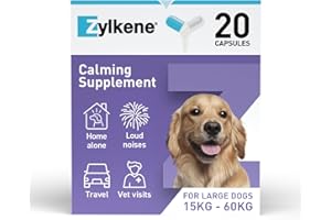 Zylkene Calming Supplements for Large Dogs (30 to 60kg) 450mg | Promotes Relaxation | Helps Pets cope with short-term challenging situations: Loud Noises | Easily administered | 20 capsules