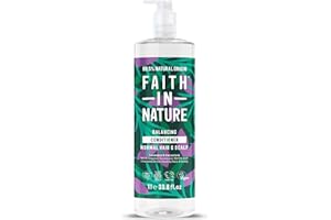 Faith In Nature 1L Natural Lavender & Geranium Conditioner, Balancing for Normal Hair & Scalp, Vegan & Cruelty Free, No SLS, Silicones or Parabens, Family Sized
