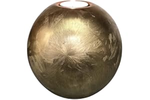 TERROSO Urne funéraire avec bougeoir en Verre – 500 ML | pour Cendres de Chien, Chat ou être Cher – Doré givré