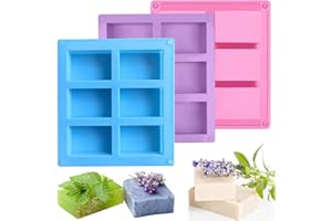 ‎GIUGIO Giugio Seifenformen Silikon, 3 Stück Handgefertigte Seifenform, DIY Silikon Form, Soap Mold, Zubehör für die Seifenherstellung Weiche Antihaft Cupcake Muffin Backform Hausgemachte Handwerk (A)