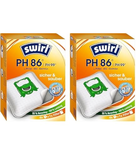 10x Mr.Clean Staubsaugerbeutel + 10 Duftstäbe – Für Philips S-Bag, Swirl PH86