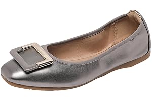 ANUFER Mujer Suave Plano Ponerse Bailarina Zapatos para Caminar