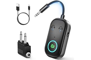 Ticenpe Bluetooth Transmitter 2 in 1 Aux Bluetooth 5.3 Adapter Sender Empfänger Für Zwei AirPods, Kompatibel Mit Flugzeug, Kopfhörer, AirPods, Lautsprecher, Auto