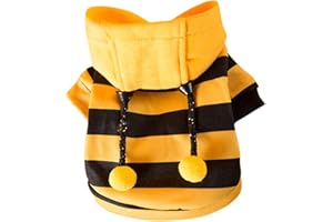 Galatée Felpe Con Cappuccio Per Cani, Vestiti Per Animali Domestici Vestiti Per Cani e Gatti Vestiti Per Animali Domestici Carini Per Animali Di Piccola e Media Taglia（XS, Strisce gialle）
