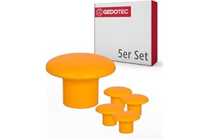 Gedotec Möbelknöpfe für Kinderzimmer | Durchmesser 32 mm | Farbe Orange | 5 Stück | Möbelgriffe Kunststoff | COLOUR | Schrankknöpfe bunt | Möbelknauf Kinder | moderne Griffe Möbel | Schrankknauf