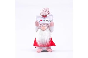 KUGGTY Mothers Day Gonk Decorations, Handmade Tulip Gonks Faceless Dwarf Doll Gifts for Him Her, Elf Figure Tabletops Gnomes Ornament Valentines Day for Mother Daughter Boyfriend Gifts (E)