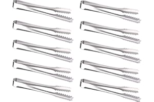 FLZONE Set di 10 pinze per Zucchero in Acciaio Inox, Mini pinze per Ghiaccio,pinze per Dolci, Insalata,pinze da Portata, per Matrimoni, Feste, Bar,Grill, caffè,Cucina, Buffet