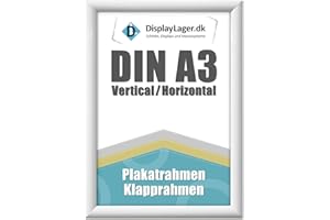 DisplayLager - A3 Weiß Klapprahmen mit 25mm Aluminium Profil, Entspiegelter Schutzscheibe, Befestigungsmaterial