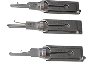RLOKK 3 piezas SS001 SS002 SS003 - Herramienta de selección y decodificador para cerradura de puerta civil, herramientas profesionales de cerrajería, abridor rápido