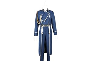 Cos-Animefly Fullmetal Alchemist Roy Mustang Military Uniform Cosplay Costume Halloween Outfit for Women Men