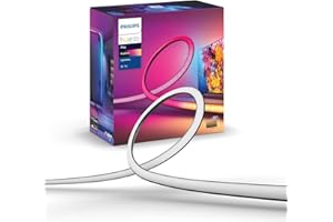 Philips Hue Lightstrip Play Gradient pour TV 75 pouces, Bande ambilight pour synchronisation de la lumière avec l'écran, Bande LED compatible Alexa, Google Assistant et Apple Homekit