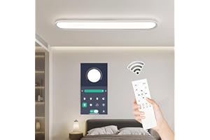 NAROUME 120CM Dimmable Metal LED Ceiling Light,Slim, Edge Lit - 4Ft 65W Full Spectrum Linear Ceiling Lamps,3000-6500K Modern Ultra Thin Low Profile Light Fixture for Kitchen, Home & Office Hallway (White)