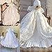 dressvip White Lace Christening Gown with Matching Bonnet for Baby (0-3months)
