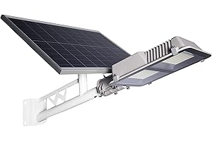 ELEDCO Farola Solar Exterior 150W, Foco LED, Panel Solar Orientable, Control Remoto, Sensor de Movimiento (150 Vatios, Luz Neutra 4000K)