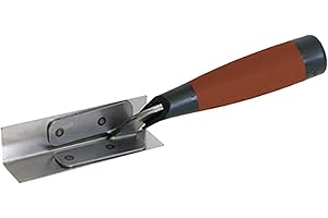 Truelle d'angle intérieur Marshalltown avec poignée DuraSoft, en acier inoxydable, pour le placoplâtre et le plâtre, dimensions de la truelle : 108x38 mm