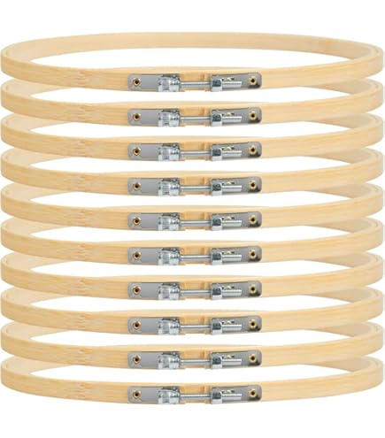 Cleana Arts Stickrahmen Set Aus Bambus - 5 Größen 13-26cm Für Kreuzstich & Stickerei