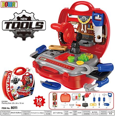 Role Play Set Pretend Carry Case For 3+ Years Old Kids -- Tools, Kitchen, Doctor and Medicine, BBQ and Shop - GJ