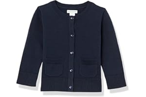 Amazon Essentials Bambine e Ragazze Cardigan a Girocollo vestibilità Aderente Stile Uniforme