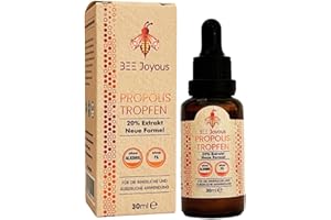 ‎BEE JOYOUS BEE Joyous® Propolis Tropfen, 30ml, Extrakt 20% wasserlöslich ohne Alkohol, Kinder&Erwachsene, Nahrungsergänzungsmittel, Natur, keine Zusatzstoffe, Polyphenol-Flavonoidreich, kein PA