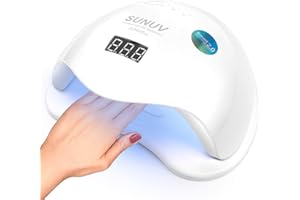 Lámpara de Uñas UV LED, Secador de Uñas Profesional SUNUV para Manicura y Pedicura con Sensor Automático, 4 Temporizadores de 10,30,60,99s