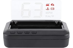 aqxreight - Head Up Display, 3in multifuncional Head Up Display HUD Monitor Velocidad Temperatura del agua Pantalla de voltaje Proyector OBD