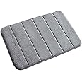 SKEIDO Bath Mat Rugs Anti-slip Memory Foam Non-slip Bathroom Mat Soft Bathmat Water Absorbing Carpet 15.7" X 23.6" Gray