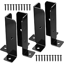 Support De Poteau Réglable Hauteur 100-150 Mm - Pour Pergola, Terrasse, Tonnelle - Noir