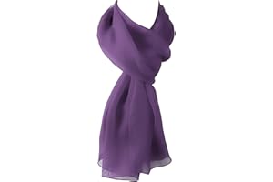 World of Shawls Chiffon Scarves Wraps for Wedding Party Special Occasions Women Plain Neck Scarf Soft Headwrap Girls Headscarf Sheer Wrap 45 x 160 Cm
