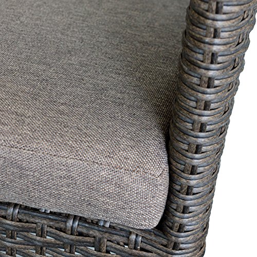 Polyrattan Sessel stapelbar Rattansessel braun-meliert inklusive Sitzkissen Gartensessel Stapelstuhl Gartenstuhl Rattanstuhl Rattansessel Terrassenmöbel Balkonmöbel Gartenmöbel - 2