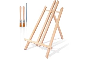 Viesap Chevalet, 40cm Haut Chevalet Peinture, Chevalet Enfant, Mini Chevalet, Chevalet En Bois, Petit Chevalet, Tableau Chevalet, Réglable En Hauteur & Pliant Chevalet Peinture, Mini Chevalet Peinture