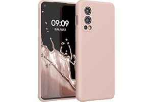 kwmobile Carcasa Compatible con OnePlus Nord 2 5G Funda - Case TPU y Silicona antigolpes - Apto Carga inalámbrica - Beige Rosa Claro