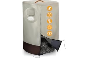 GRABADO Reifentasche,Große Auto Reifentasche，Robuste 420D Universal Autoreifen Aufbewahrung für 4 Reifen，Reifenabdeckung mit Reißverschluss,Wasserdichten Streifen, Reflektierende Streifen (Beige und Braun)