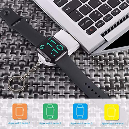 Preisvergleich Produktbild HappySDH Ladegerät für iWatch, Apple Watch Ladegerät kabellos Energiebank Magnetisches Power Bank Charger Tragbare kompakte Reisebatterie für 38mm 40 42mm 44mm Series 1 / 2 / 3 / 4 (Weiß)
