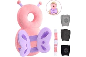 Okydoky Baby Head Protector & Baby Knee Pads for Crawling,Toddlers Head Safety Pad Cushion Adjustable Backpack,Baby Back Protection for Walking & Crawling, for Age 5-24months, Butterfly