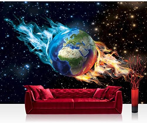 Premium Plus Fleece Photo Wallpaper Wall Mural Photo Wallpaper – World Earth World Space Starry Sky Space Galaxy Black – No. 2437, black, Fototapete 368x254cm | PREMIUM Blue Back