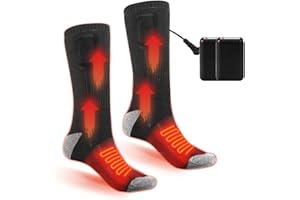 ECHDEN Heated Socks for Men Women,4000mAh Rechargeable Electric Heated Thermal Socks with Battery for Winter Foot Warmer Skiing Hiking Hunting