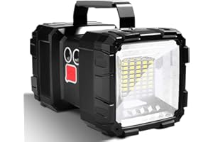 LETOUR Torcia LED Potente Professionale 7 Modalità Torcia LED Potente Professionale Ricaricabile Torce Alta Potenza Ricaricabili 10000mAh Torcia Luce di Emergenza Casa per Emergenza Campeggio